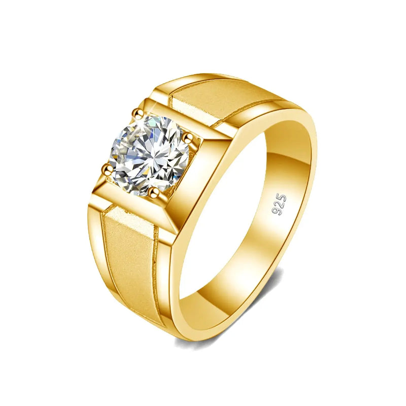 Men's Lan Grown Diamond Ring in 10K Yellow Gold